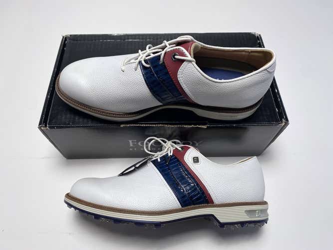 FootJoy DryJoys Premiere Series Golf Shoes White Navy Men's SZ 9.5 (53909)