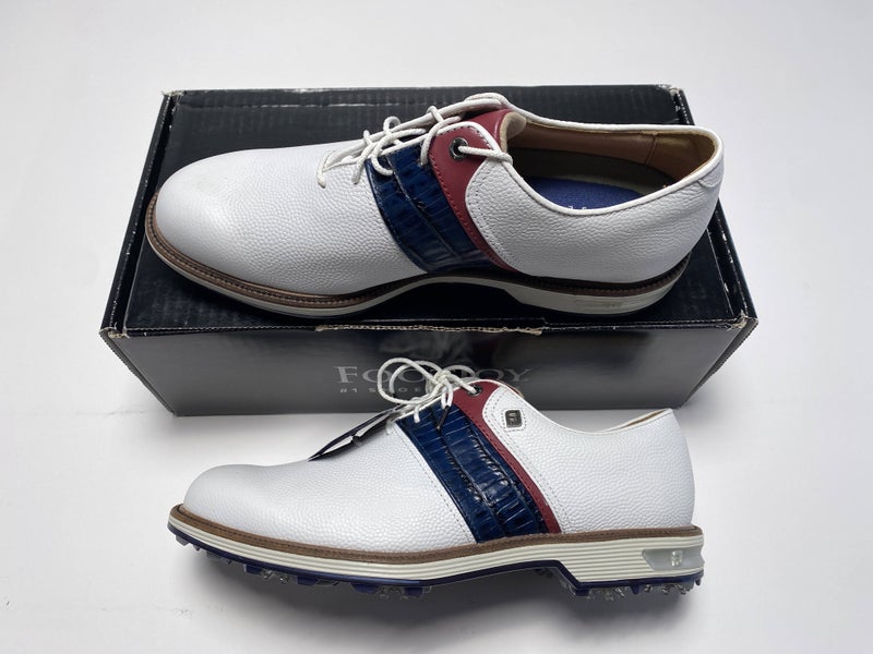 FootJoy DryJoys Premiere Series Golf Shoes White Navy Men's SZ 9.5 (53909)