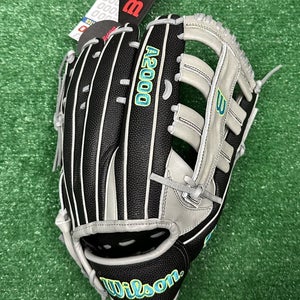 Wilson A2000 13" SP  Softball Baseball Outfield Glove - Black Grey Right Handed