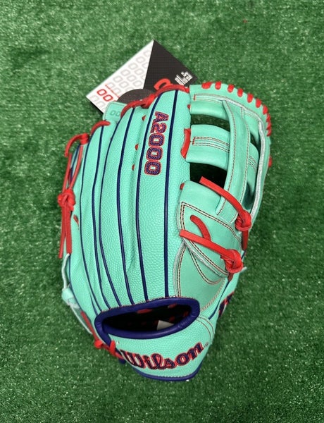 Wilson A2000 12.5" 1750 Baseball Softball Outfield Glove - Seafoam Red Purple
