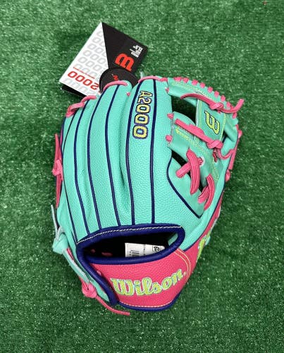 Wilson A2000 11.5" DP15 Infield Baseball Glove Pedroia Fit - Seafoam Mint Pink