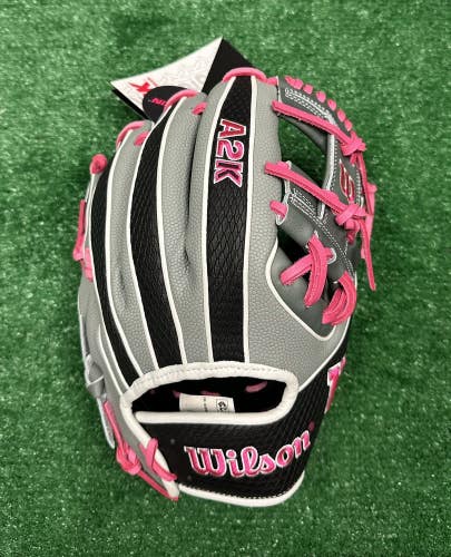 Wilson A2K 11.5" 1786 Infield Baseball Glove - Black Pink Grey