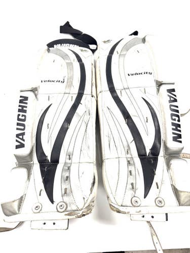 Used Vaughn V5 Goalie Leg Pads Junior White 21" 11860-S000300532