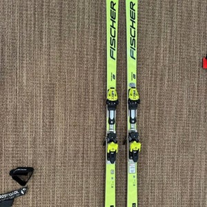 Men's 2022 Fischer RC4 World Cup GS 193 cm Racing Skis With Bindings Max Din 18 (Used)