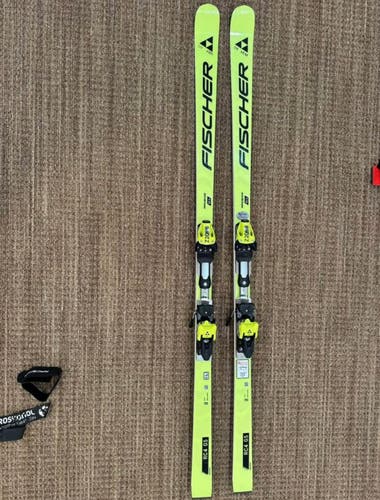 Men's 2022 Fischer RC4 World Cup GS 193 cm Racing Skis With Bindings Max Din 18 (Used)