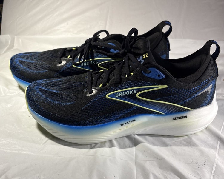 Men's Brooks Glycerin 22, Black/Cobalt/Neo Yellow, 12 D US