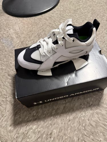 Black Men's Size M 8.5 (W 9.5) Under Armour Metal Cleats (New)