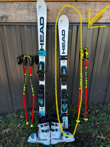 Kid's 2025 Racing 125 cm HEAD World Cup Rebels e.SL Skis With Bindings (Used)