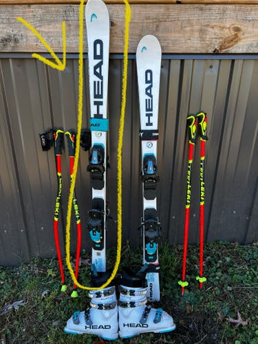 2025 Racing 140 cm HEAD World Cup Rebels e-GS RD Skis With Bindings (Used)