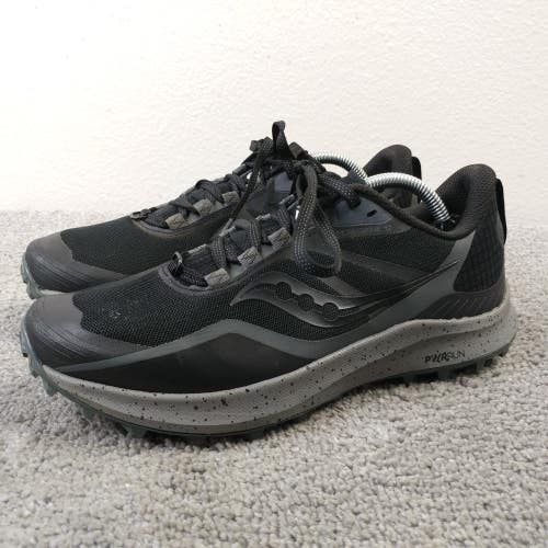 Saucony Peregrine 12 Womens Size 8 Trail Running Shoes Black Low Top Sneakers