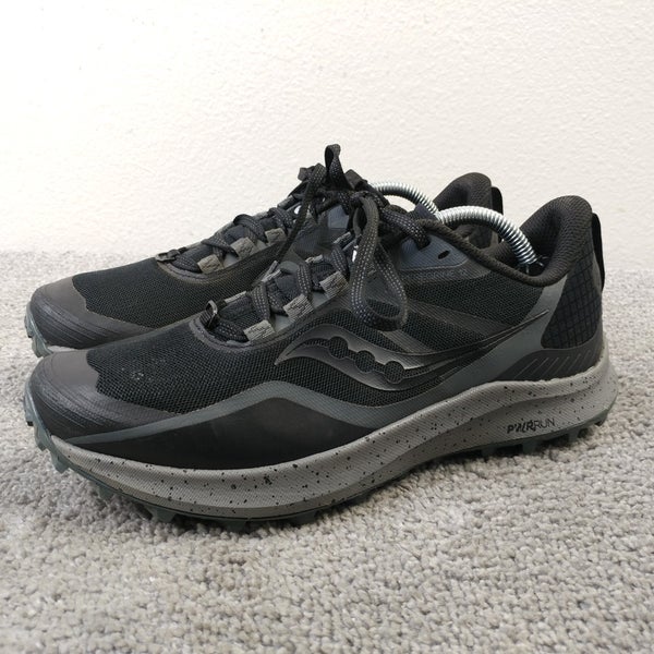 Saucony Peregrine 12 Womens Size 8 Trail Running Shoes Black Low Top Sneakers