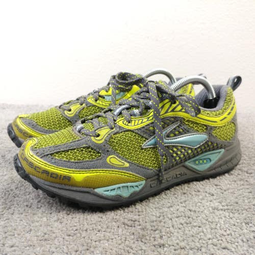 Brooks Cascadia 6 Womens Size 7.5 Trail Running Shoes Yellow Gray Low Top