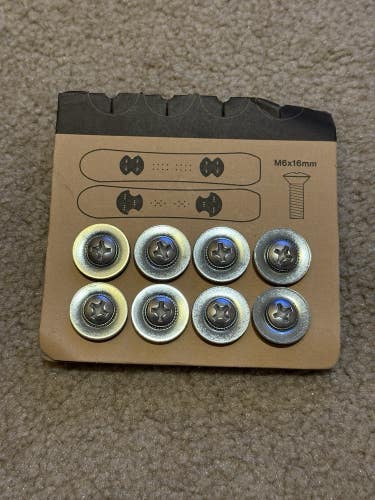 Burton Bindings Replacement Mounting Hardware Bolts And Washers Silver M6 x 16mm