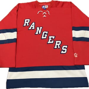 New York Rangers Blank Fashion Starter NHL Hockey Jersey Size L
