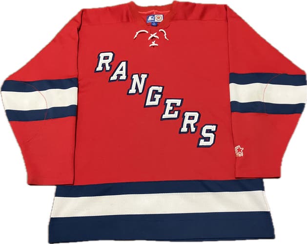 New York Rangers Blank Fashion Starter NHL Hockey Jersey Size L