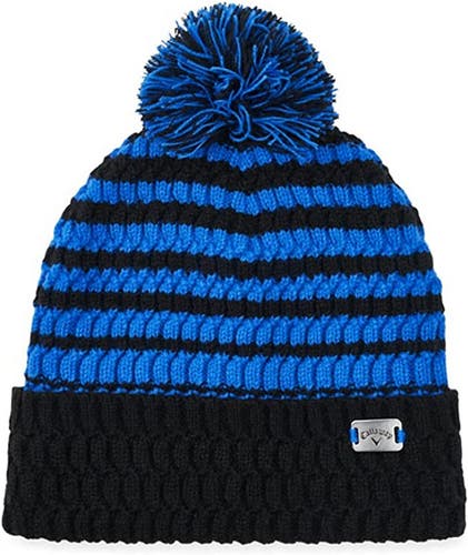 NEW Callaway Golf Black/Blue Winter Pom Pom Beanie/Cap