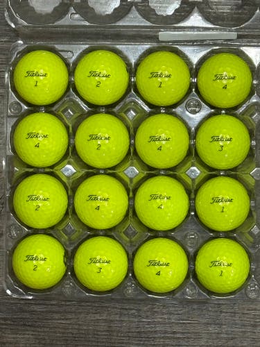 16 Titleist Pro V1 Yellow Golf Balls - 5A MINT CONDITION ONLY