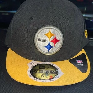 New Era NFL Team Pittsburgh Steelers Fitted Hat Kids Youth Size 6,1/2 Brand New.