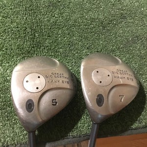 Callaway Left Handed Great Big Bertha Hawkeye Woods Set 5W & 7W Regular Graphite