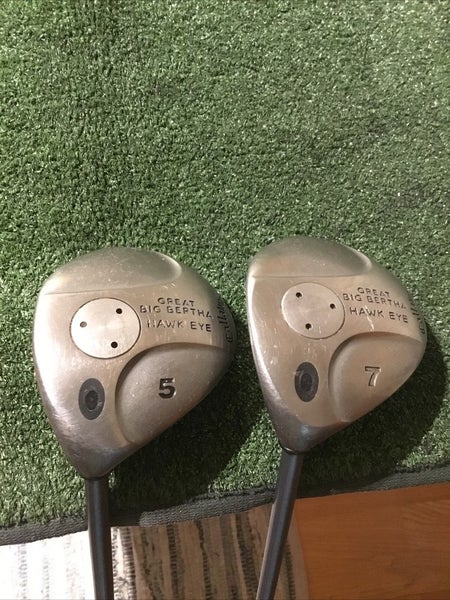Callaway Left Handed Great Big Bertha Hawkeye Woods Set 5W & 7W Regular Graphite