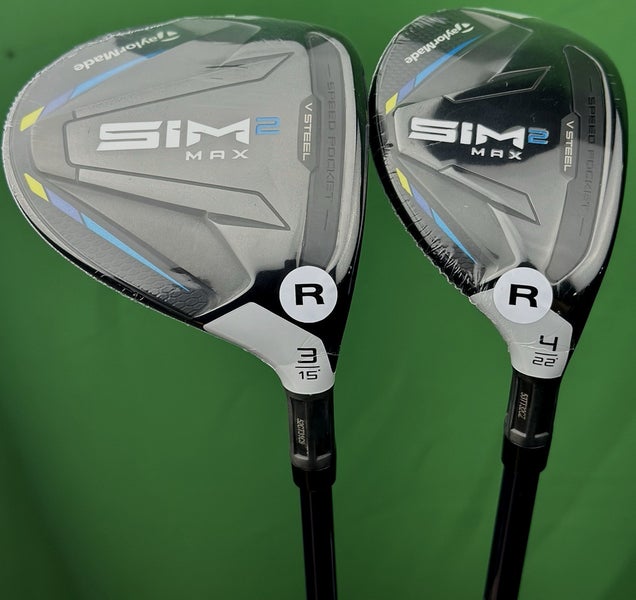 TaylorMade SIM2 Max Fairway Wood, Hybrid Set 3W-15*, 4H-22* Regular Flex NEW!