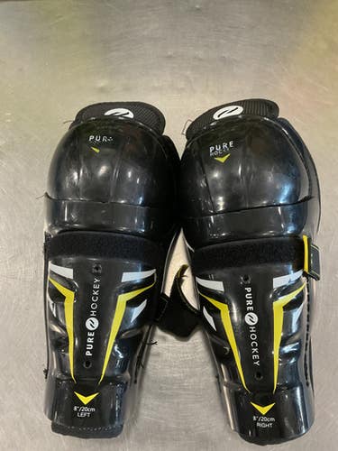 Used Pure Hockey SHIN GUARDS Youth Shin Guards Black 8" 11614-S000224579