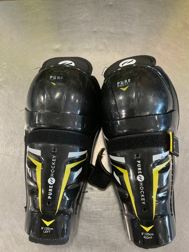 Used Pure Hockey SHIN GUARDS Youth Shin Guards Black 8" 11614-S000224579
