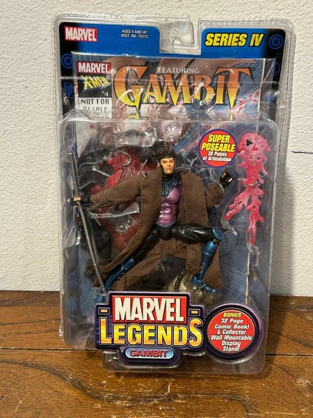 Marvel Legends X-Men GAMBIT Series IV 2003 Toy Biz Figure New In Box with Comic!