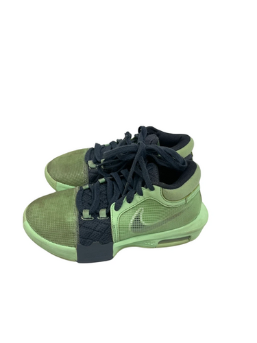 Used Nike Lebron Witness VII Jr 3.5 GS Basketball Shoes Green 11692-S000143826