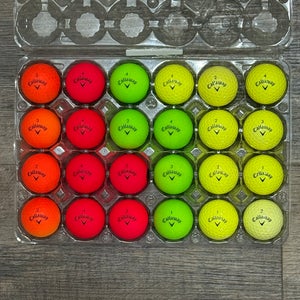 24 Callaway Supersoft Golf Balls - Orange, Red, Green, Yellow Colors