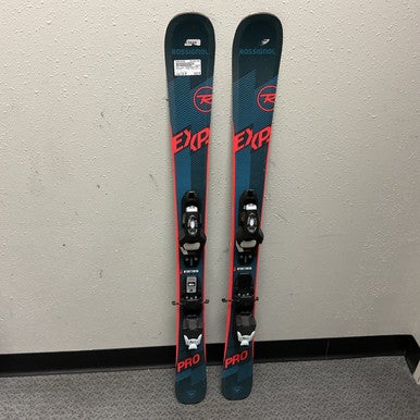 Used Rossignol EXPERIENCE PRO Boys DH Ski/Binding Navy Blue 116 cm 11855-S000194265