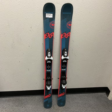 Used Rossignol EXPERIENCE PRO Boys DH Ski/Binding Navy Blue And Red 116 cm 11855-S000194215