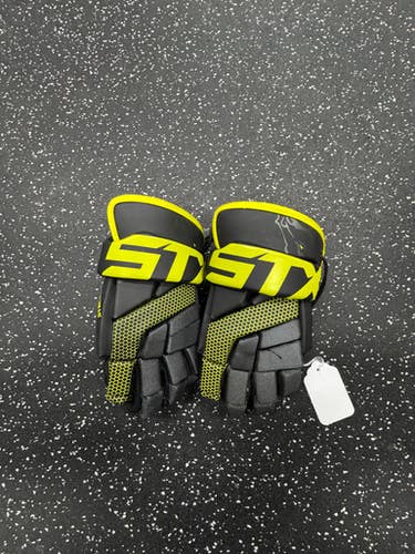 Used STX STALLION 100 Lacrosse Gloves Mens Black 10" 11849-S000033400
