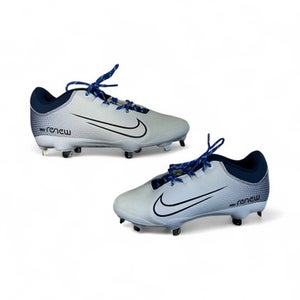 Used Nike RENEW Baseball Softball Cleats Navy And White Senior 7.5 11873-S000226175
