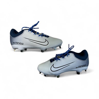 Used Nike RENEW Baseball Softball Cleats Navy And White Senior 7.5 11873-S000226175