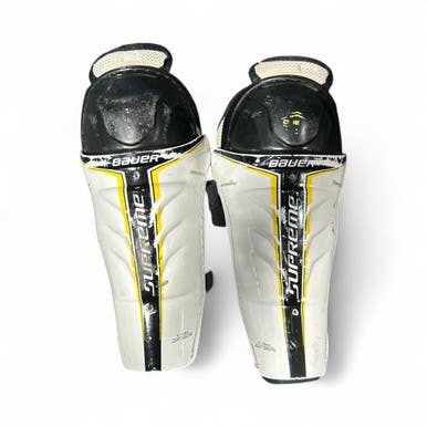 Used Bauer SUPREME Youth Shin Guards White 9" 11873-S000224687