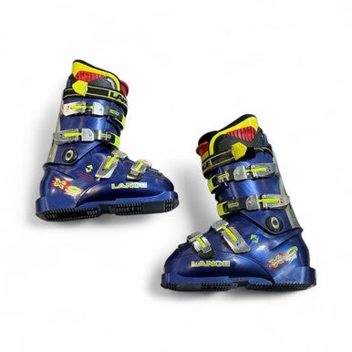 Used Lange X09 Mens DH Ski Boot Navy Blue 220 MP - J04 - W05 11873-S000203256