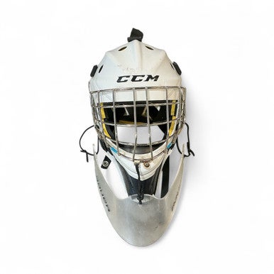 Used CCM AXIS 1.5 Senior Goalie Helmet/Mask White SM 11873-S000223268