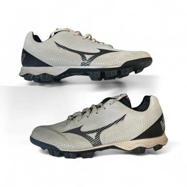 Used Mizuno BLACK AND WHITE BB/SB Cleats Black Senior 9 11873-S000219556