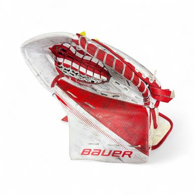 Used Bauer SUPREME Inter Goalie Catcher Cardinal And White 11873-S000217752