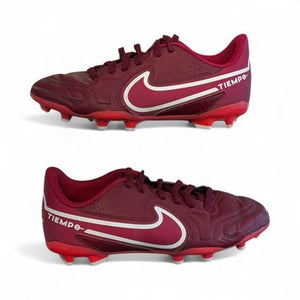 Used Nike TIEMPO Soccer Cleats Maroon Junior 02 11873-S000225351