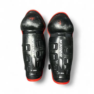 Used Bauer Junior Shin Guards Black 10" 11873-S000220783