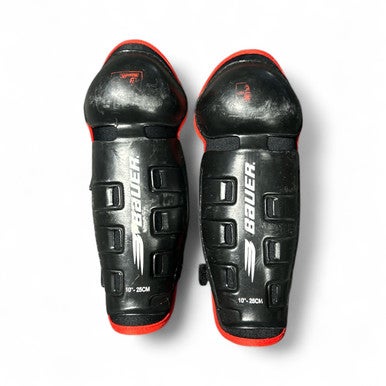 Used Bauer Junior Shin Guards Black 10" 11873-S000220783