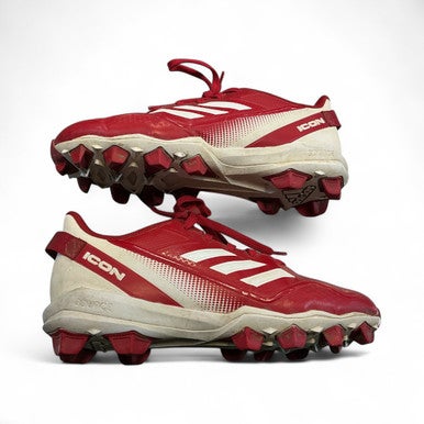 Used Adidas ICON BB/SB Cleats Red And White Junior 04 11873-S000218271