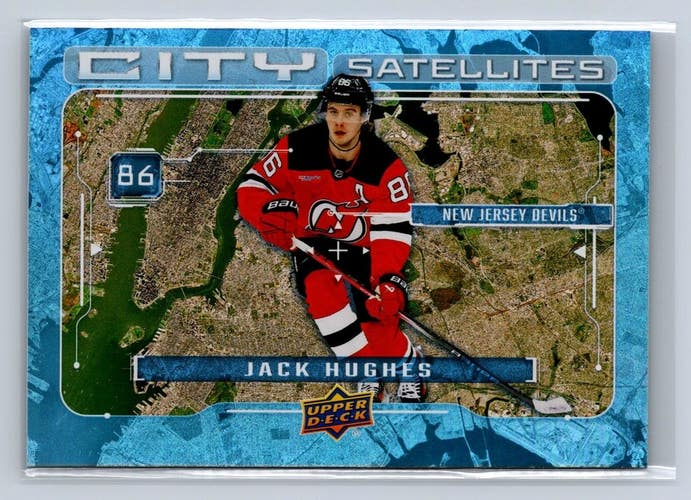 Jack Hughes NJ Devils 2024-25 Upper Deck Series 1 City Satellites Insert #CS-16
