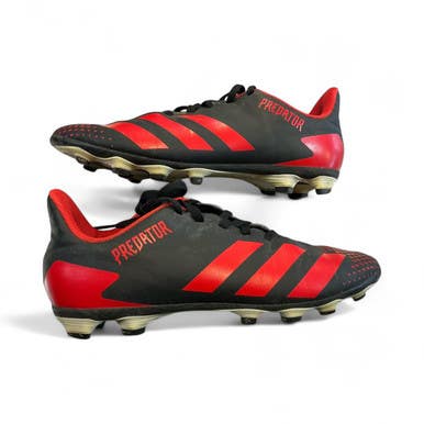 Used Adidas PREDATOR Soccer Cleats Black And Red Junior 05.5 11873-S000225634