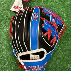 Wilson A2K 11.75" MB Mookie Betts Infield Baseball Glove - Black Blue Red