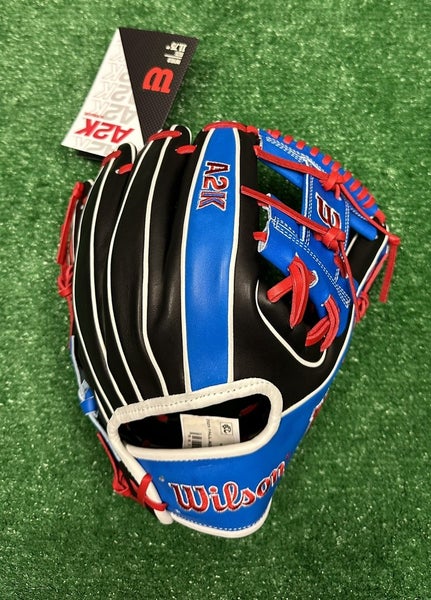 Wilson A2K 11.75" MB Mookie Betts Infield Baseball Glove - Black Blue Red