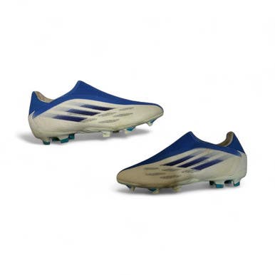 Used Adidas PREDATOR Soccer Cleats Silver/White/Royal Senior 6.5 11873-S000224794