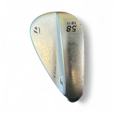 Used Taylormade MILLED GRIND 3 RAW CHROME Golf Wedge Mens RH 58 Degree 11873-S000224755